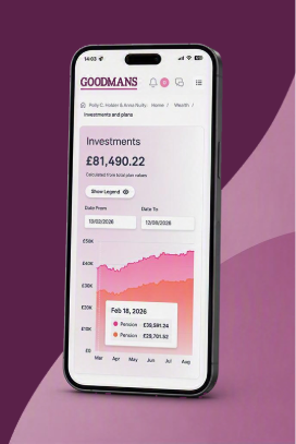 Screenshot of the Goodmans app on a phone