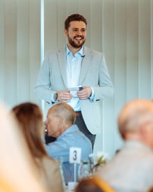 Sam presenting at the Goodmans client lunch