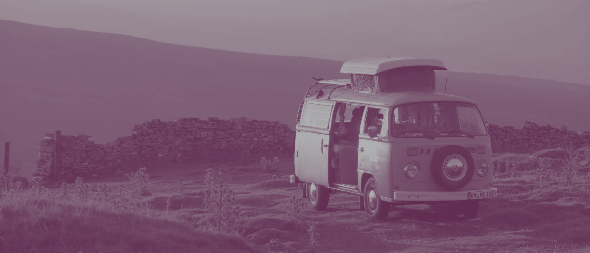 Campervan with a purple tint
