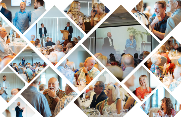Collage of photos from the 2025 client lunch